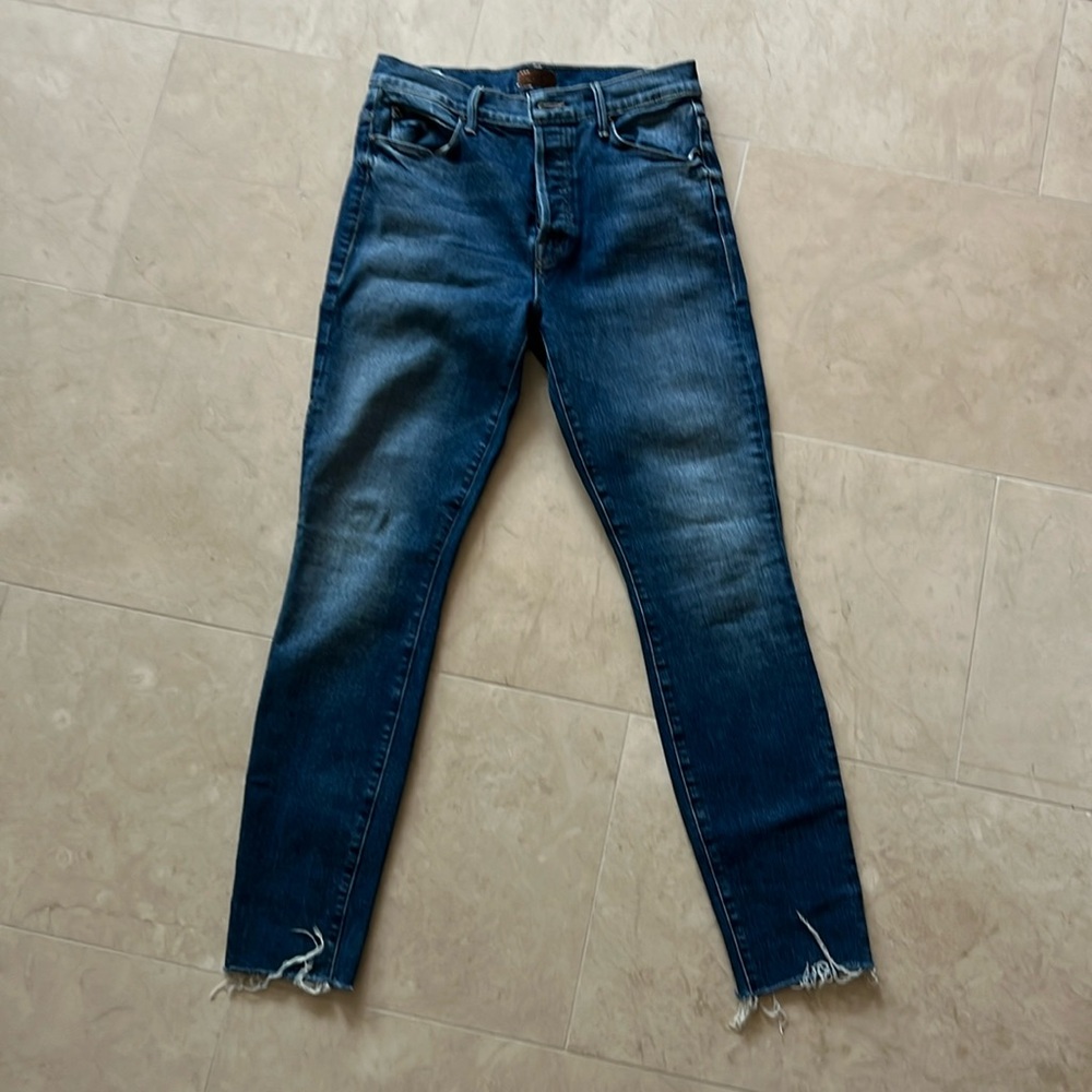 Mother The Stunner Ankle Fray in So Long Stretch Skinny Jeans Sz 27